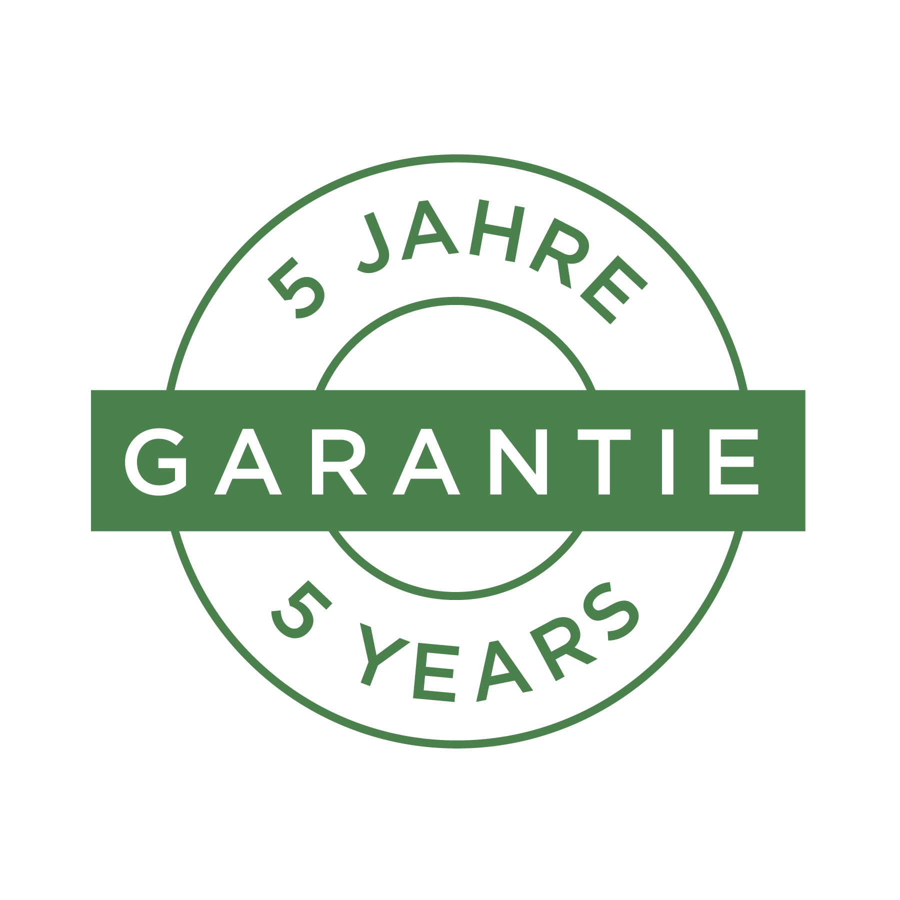 Eco Brotbox Garantiesiegel mit grüner 5-Jahres-Garantie Aufschrift.